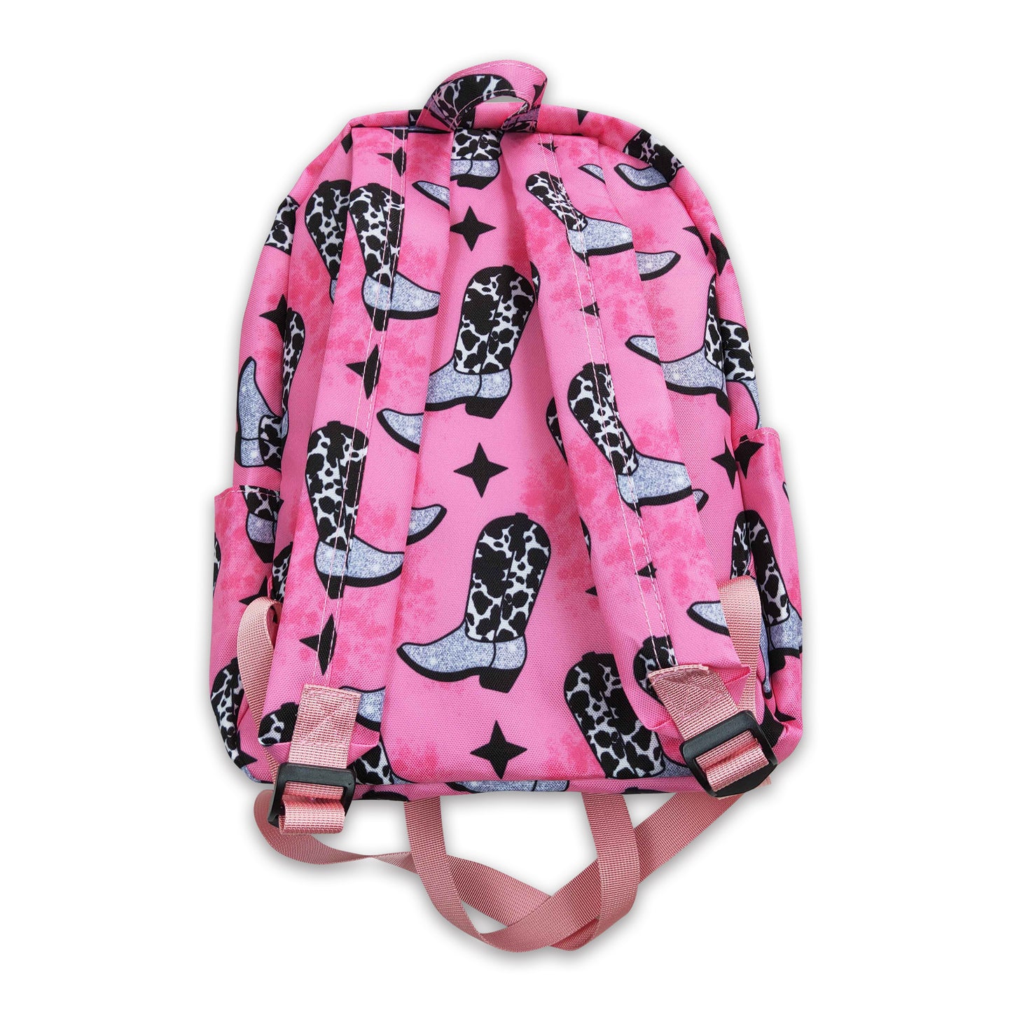 Hot pink cow boots backpack kids girls back to school bags