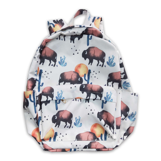 Cow cactus western backpack kids back to school bags