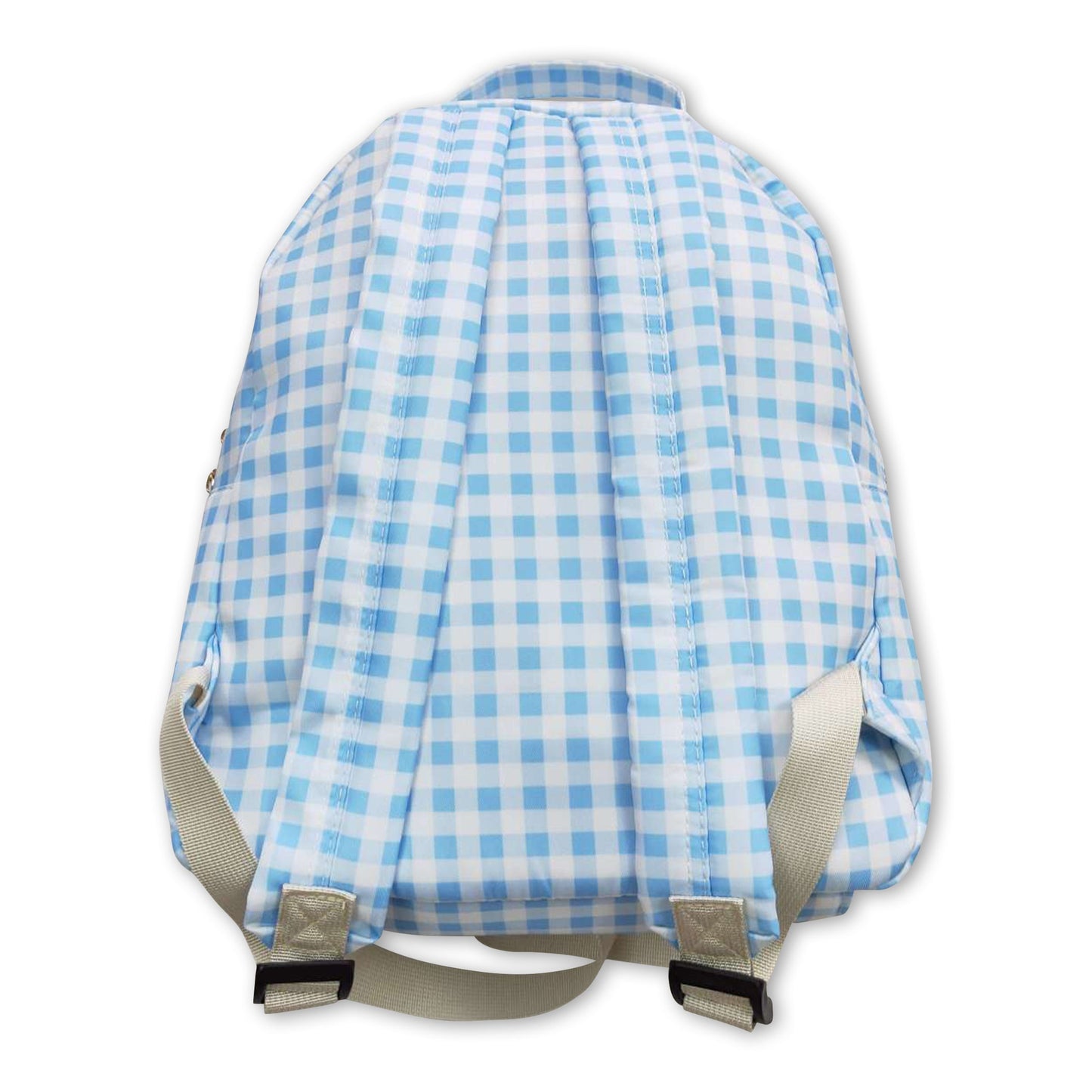 Blue plaid kids boy back to school backpack