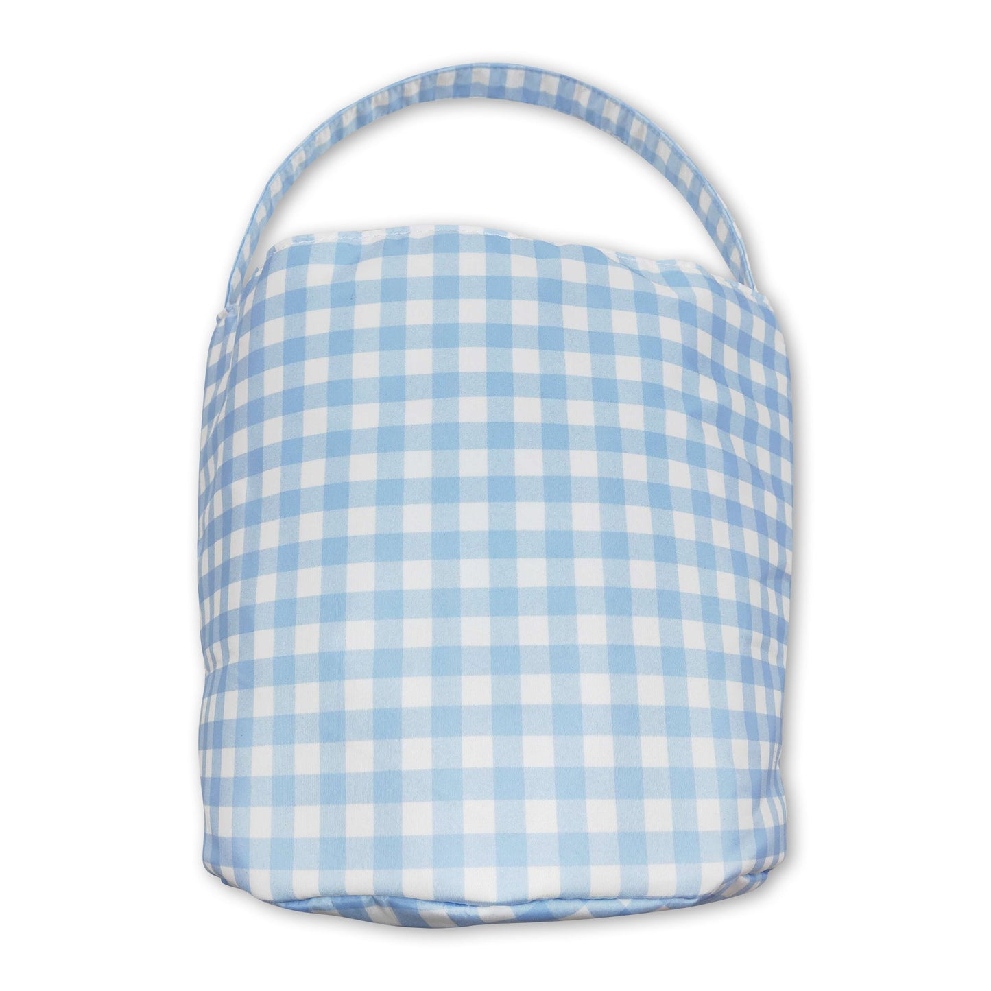 Light blue plaid ruffle bunny kids boys easter basket