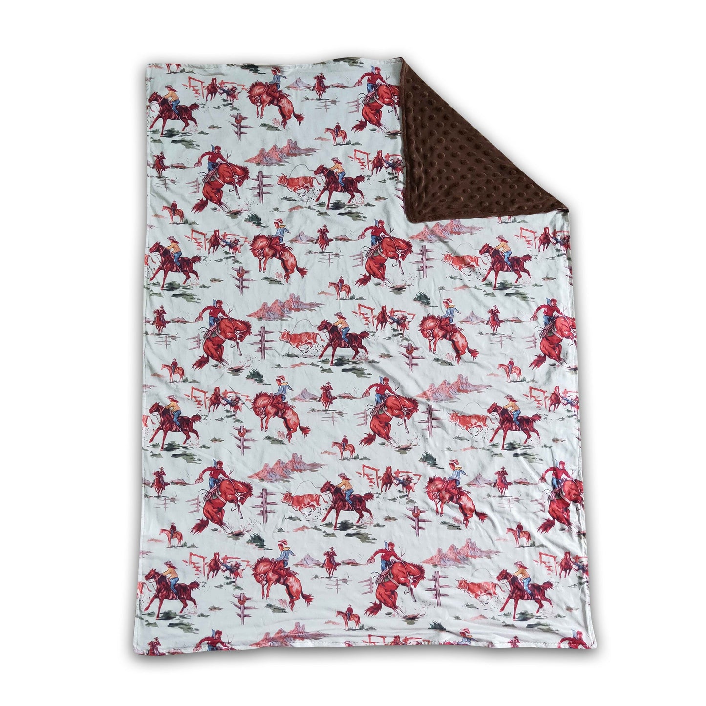 Horse rodeo baby boy western blankets