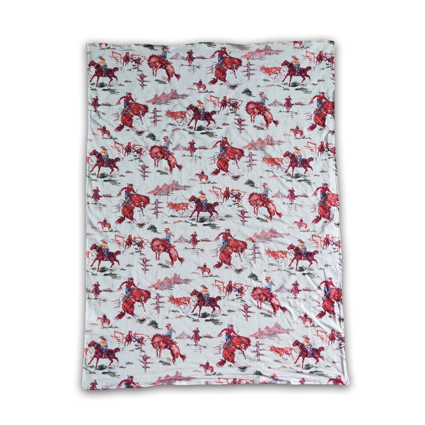 Horse rodeo baby boy western blankets