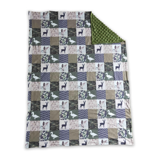 Duck deer camo patchwork baby kids blankets