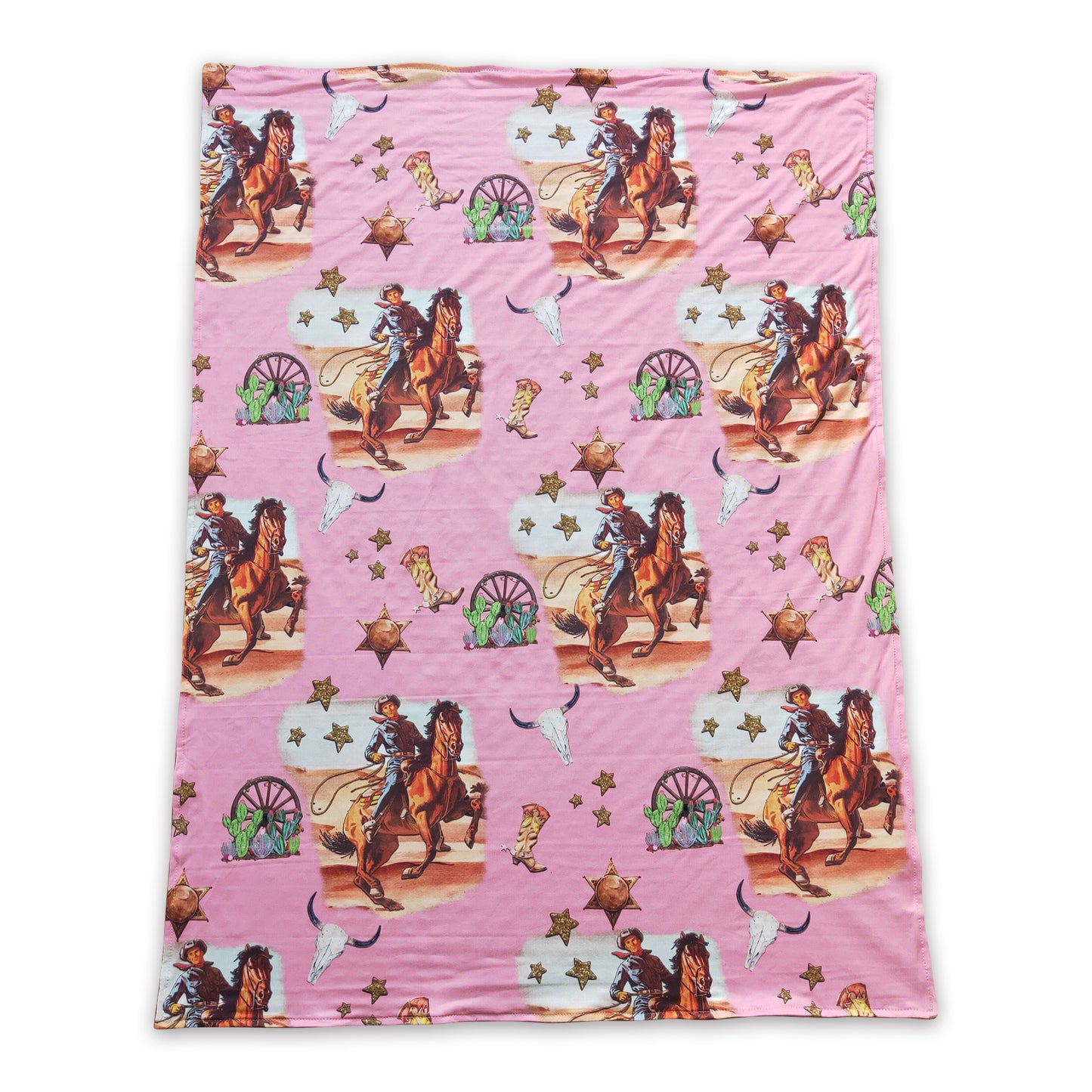 Horse boots cows rodeo baby kids western blankets