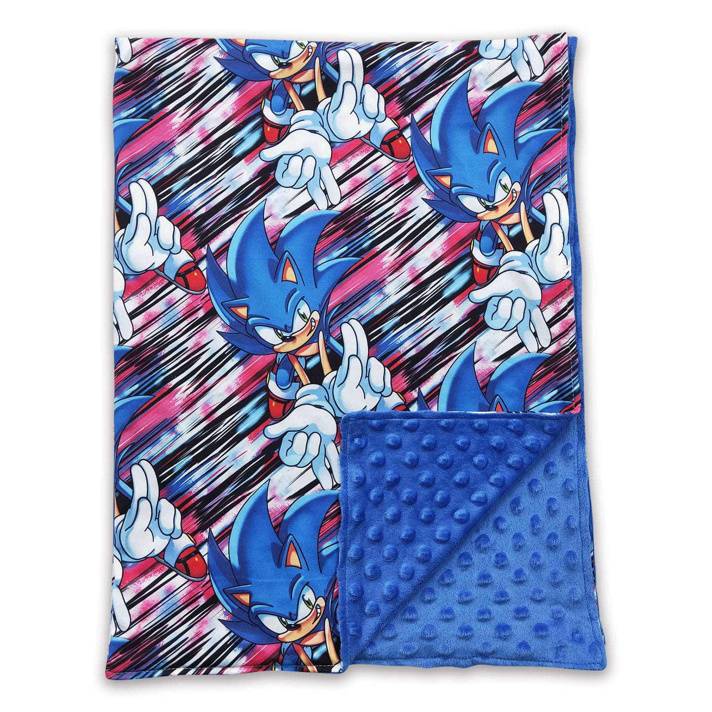 Blue hedgehog polka dots baby kids blankets