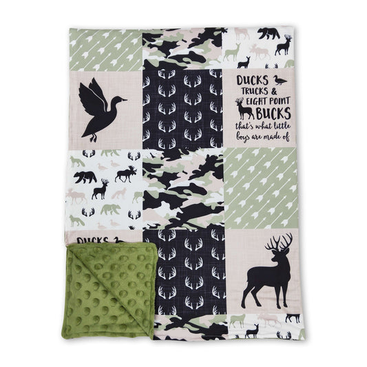 Deer duck camo patchwork baby kids blankets