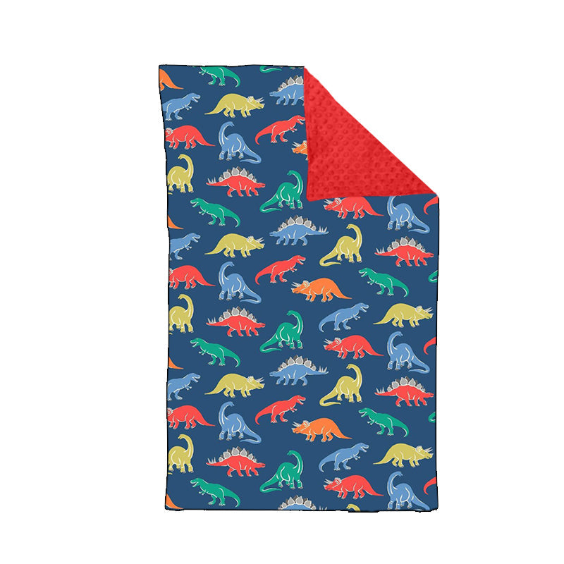 Dinosaur red polka dots kids boy blankets