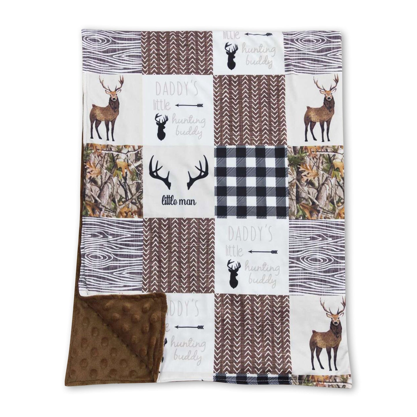 Daddy's little hunting buddy patchwork baby blankets