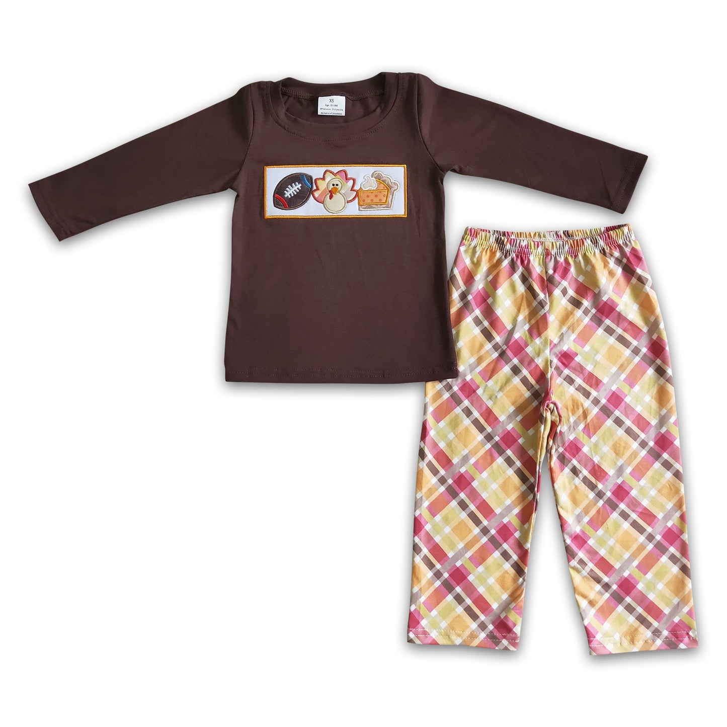 Football turkey pumpkin pie boy thanksgiving clothing