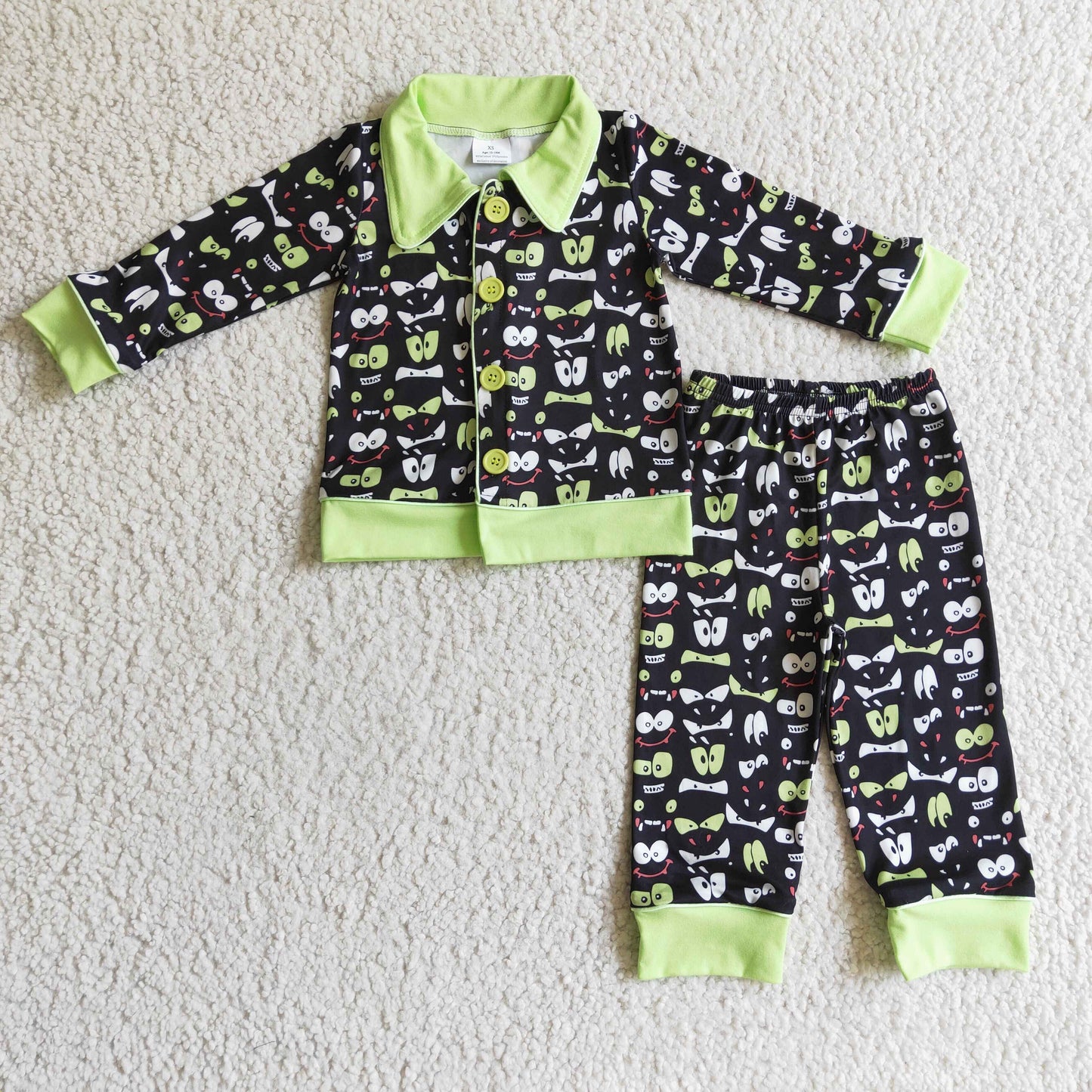 Black eyes kids boy Halloween pajamas