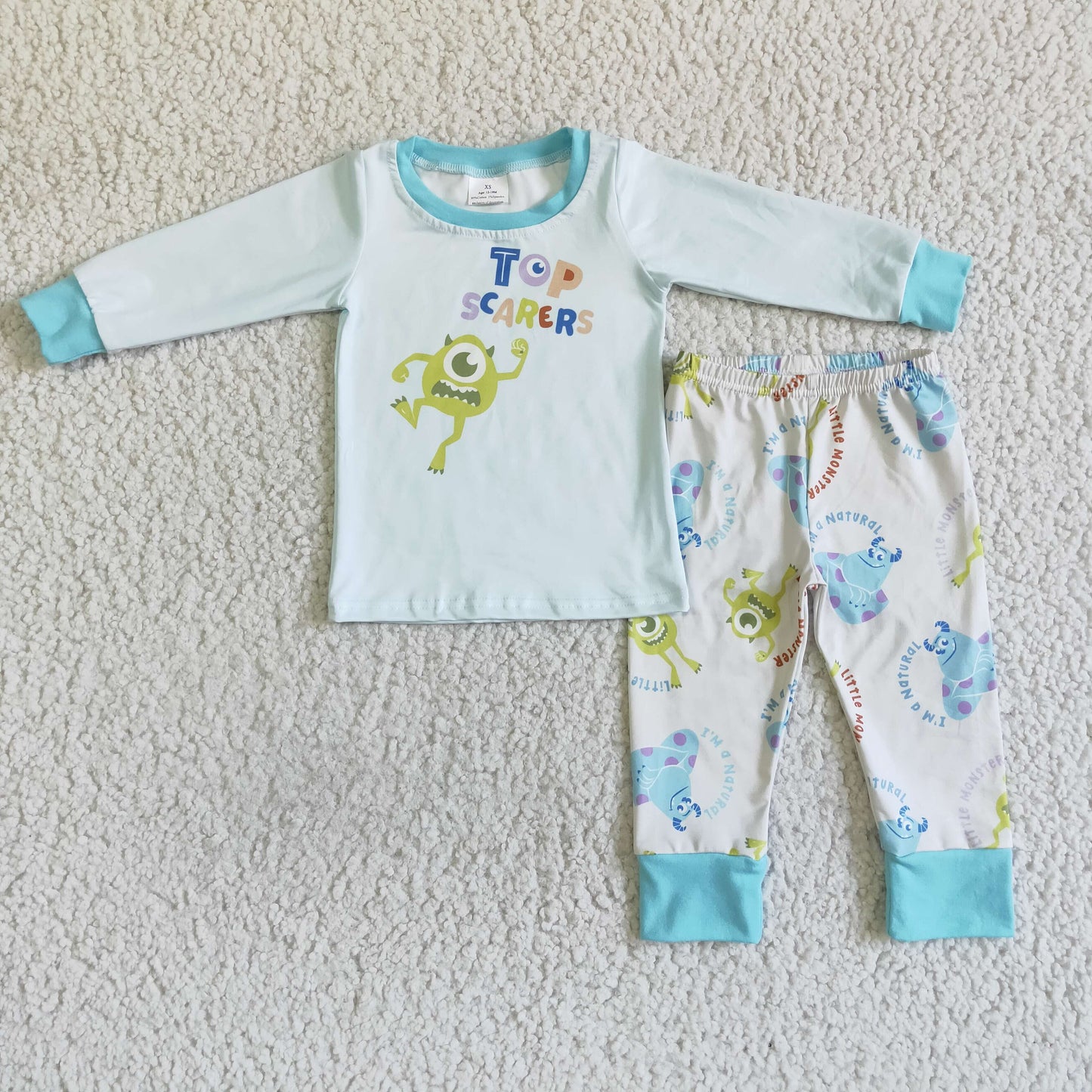 Monster sleepwear baby boy fall pajamas