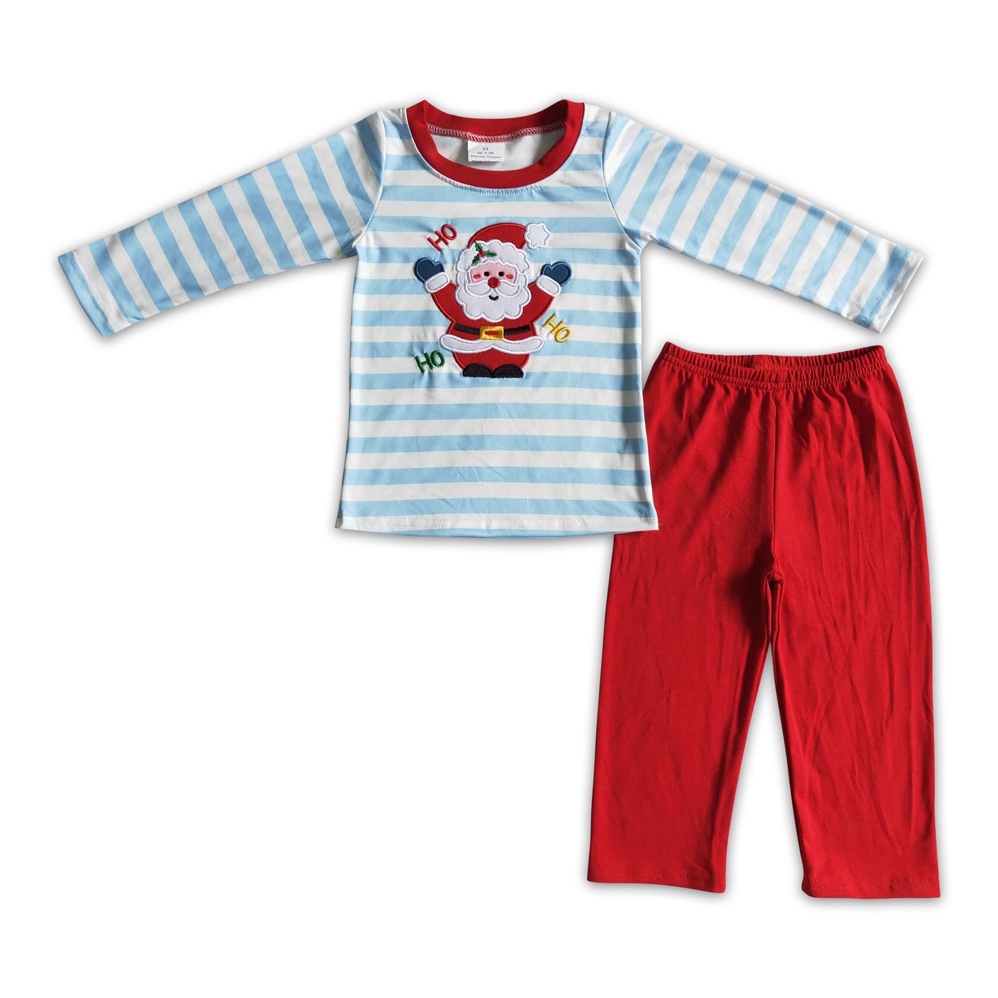 Ho ho ho santa embroidery kids boy Christmas outfits