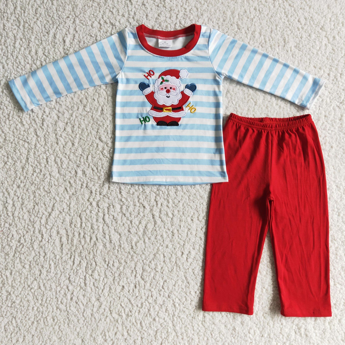 Ho ho ho santa embroidery kids boy Christmas outfits