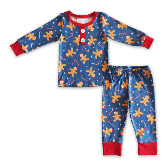 Gingerbread candy cane kids boy Christmas pajamas