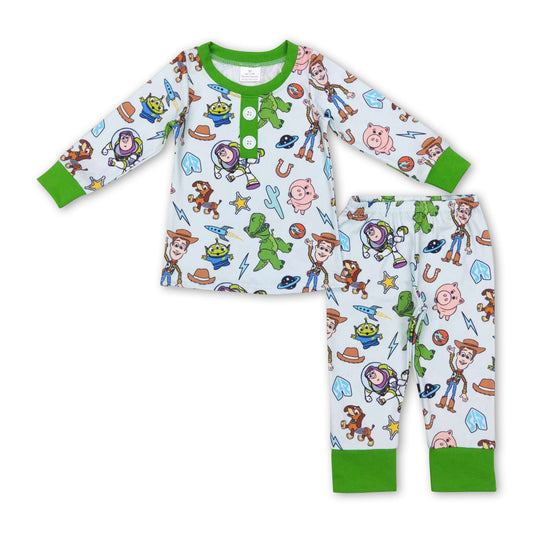 Green pig cactus toy kids boy pajamas