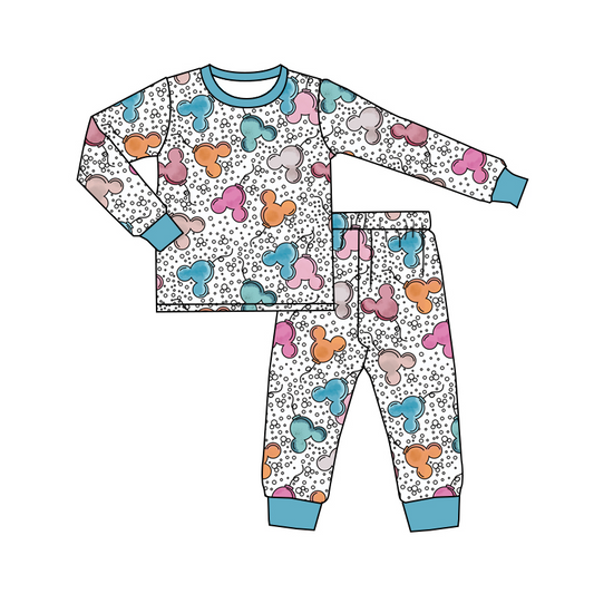 Long sleeves mouse balloon baby kids pajamas