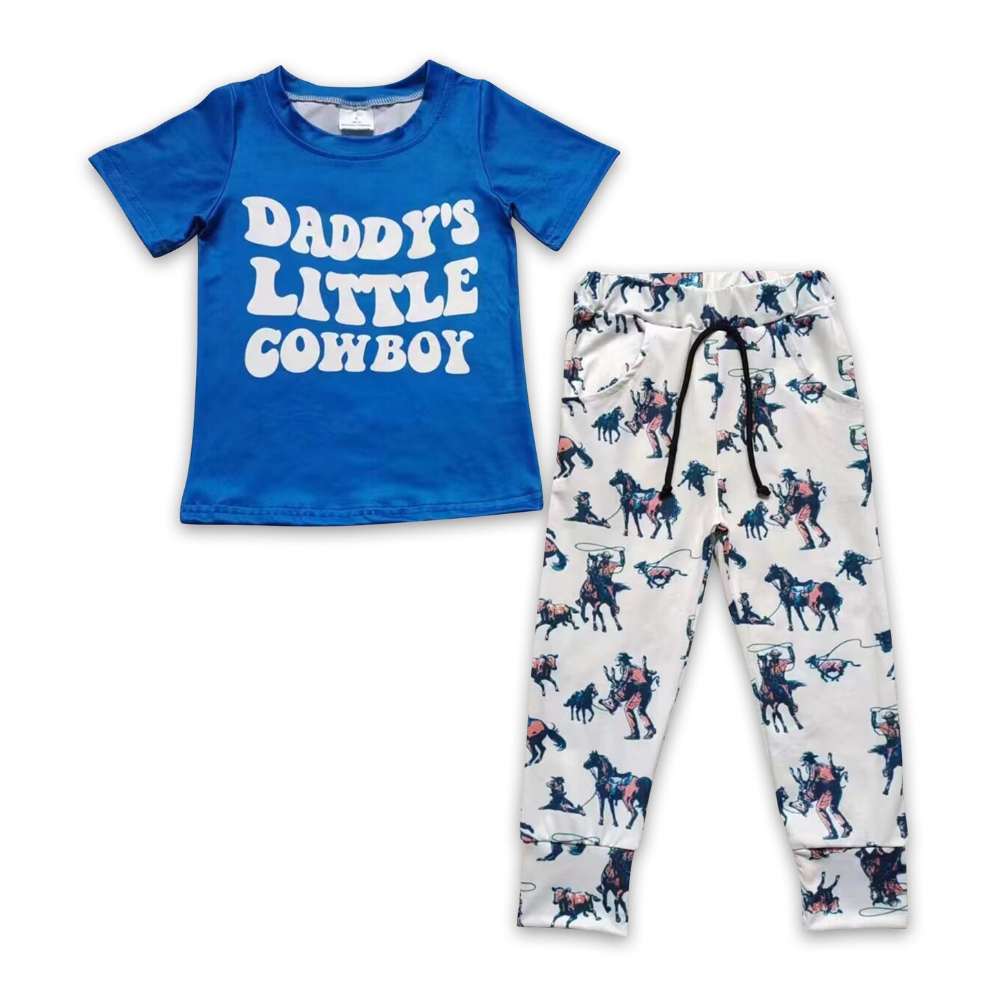 Daddy's little cowboy western kids boy clothing set