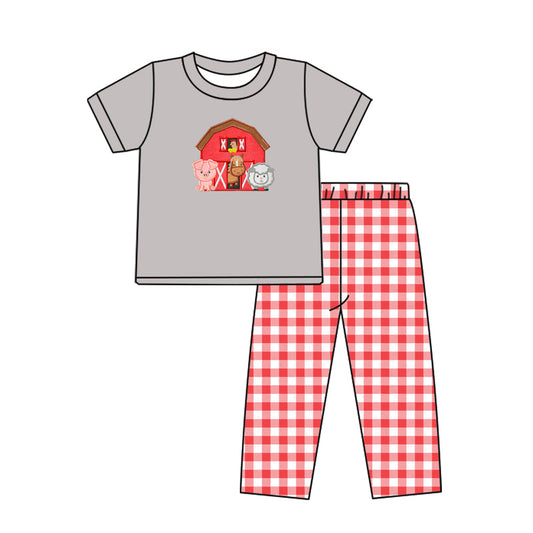 Pig cow sheep chicken fram top pants boy clothes
