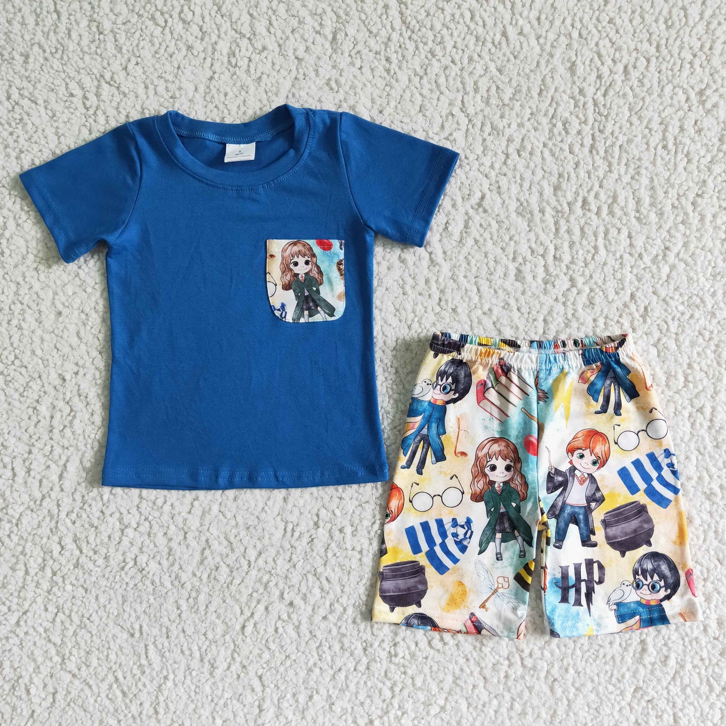 Blue shirt pocket boy magic boutique clothing