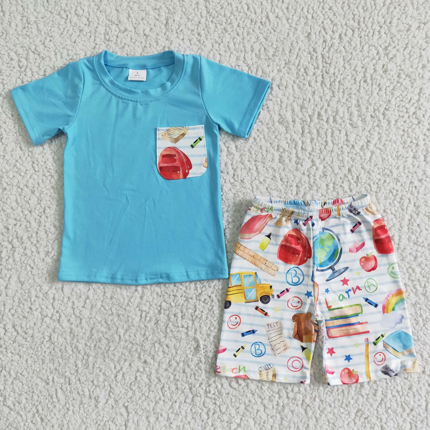 Light blue shirt kids boy back to school outfits