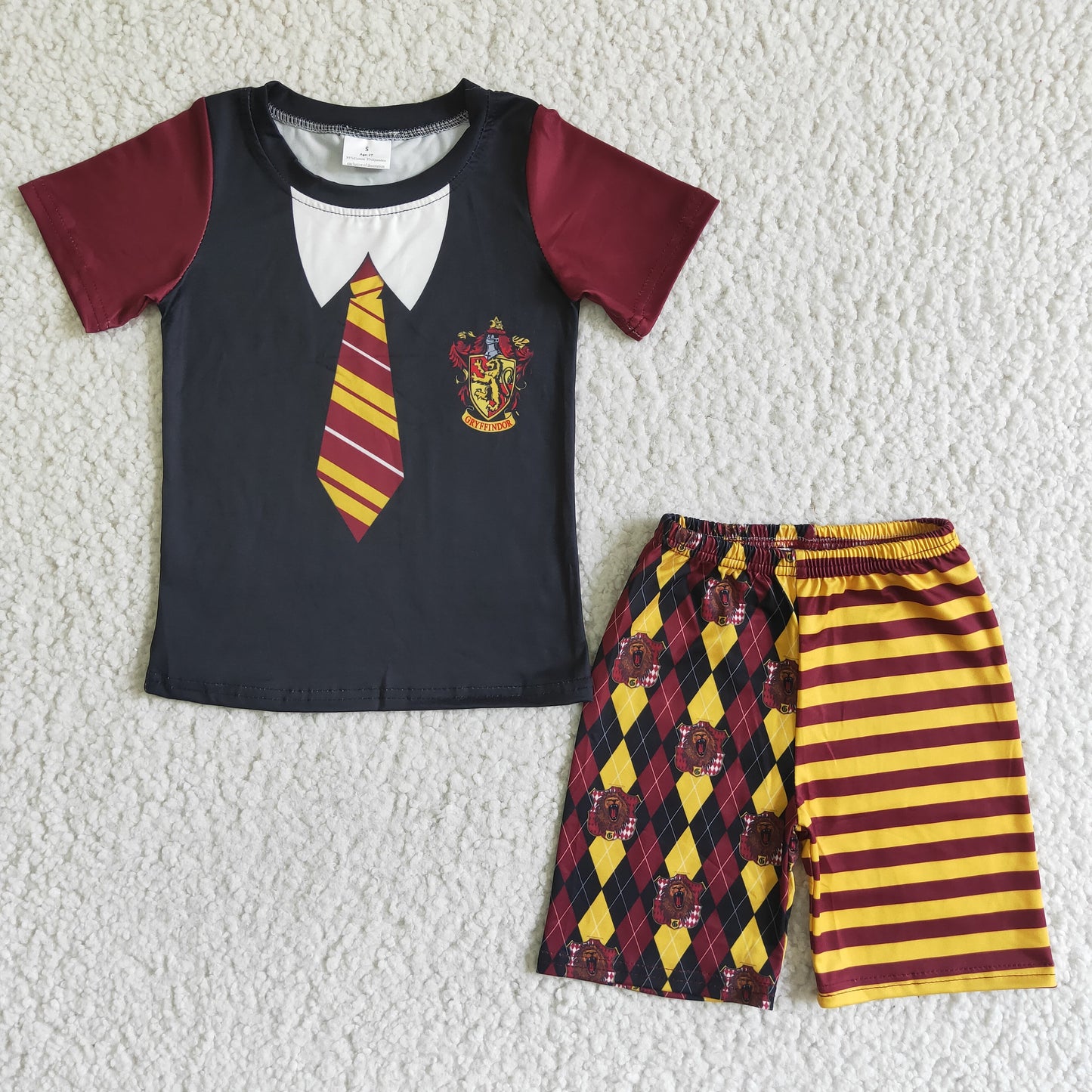 Black maroon yellow kids boys summer outfits