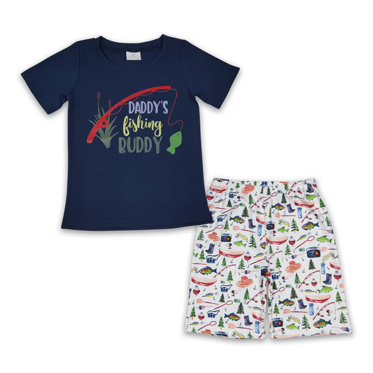 Daddy's fishing buddy vinyl kids boy summer outfits