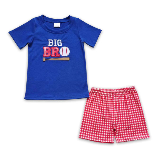 Big brother baseball embroidery kids boy clothing