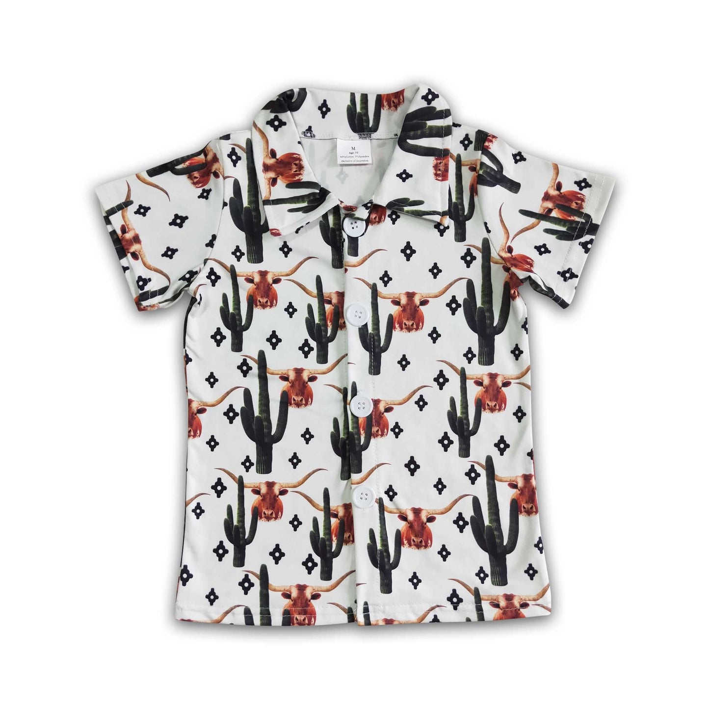 Cactus cow short sleeve kids boy polo shirt