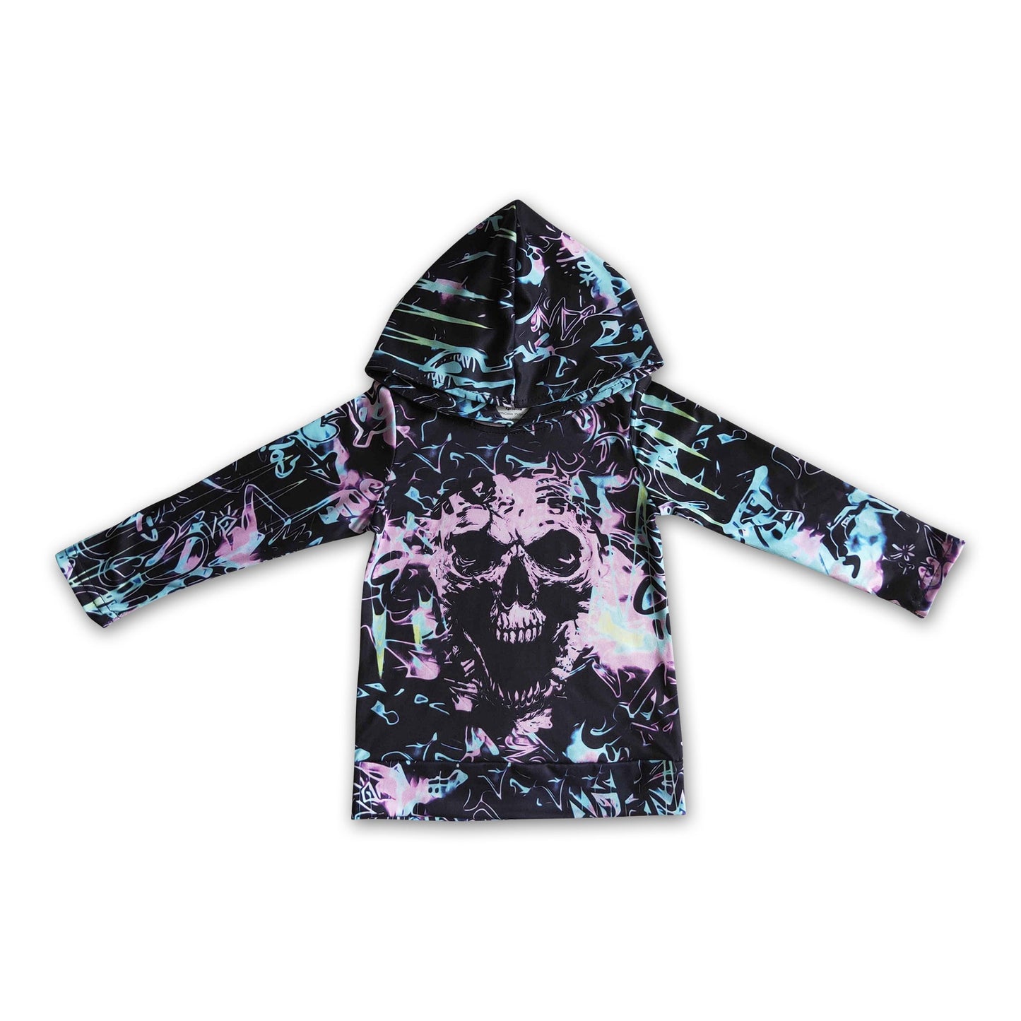 Black skull boy Halloween hoodie