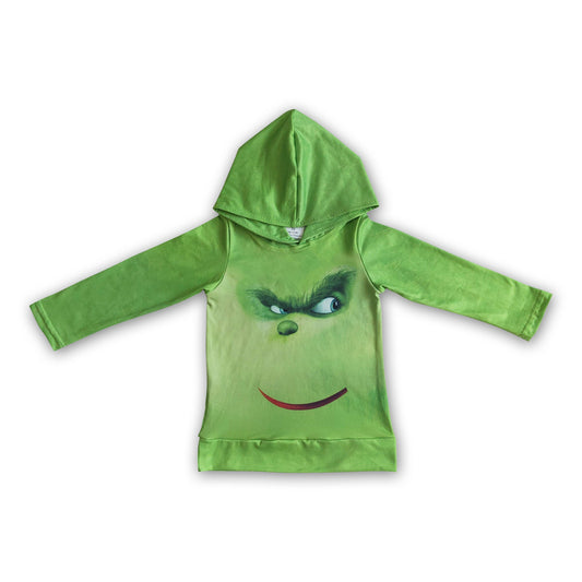 Green face long sleeves boy Christmas hoodie