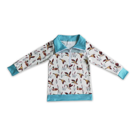 Duck print kids boy hunting zipper pullover