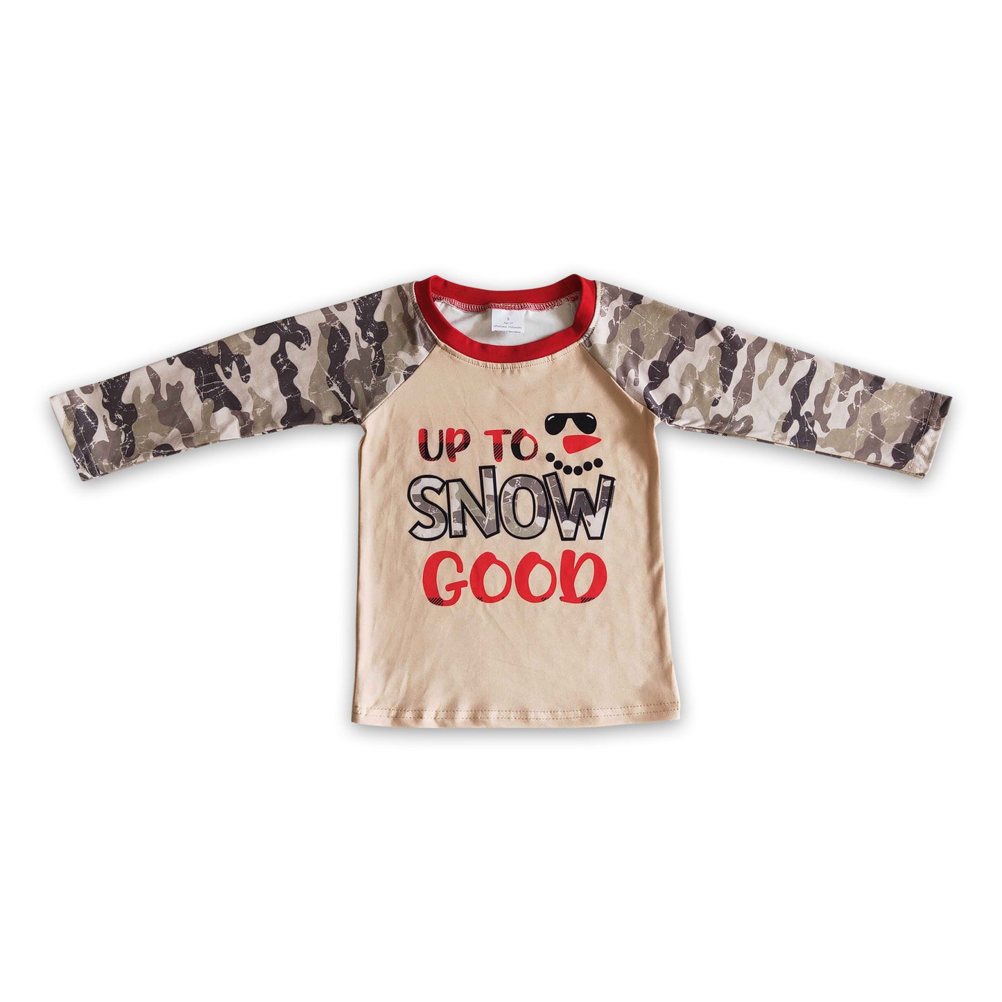 Up to snow good snowman camo boy Christmas shirt