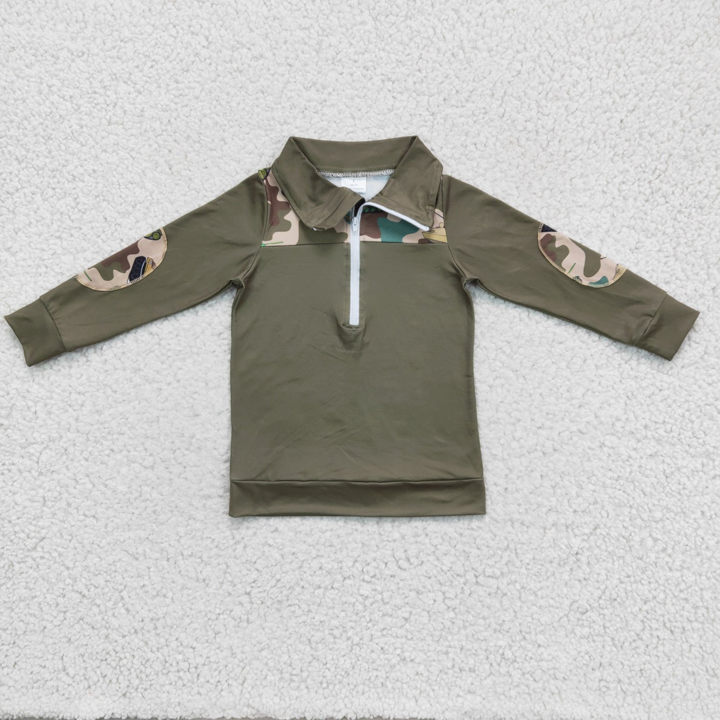 Camo tank olive long sleeves zipper pullover