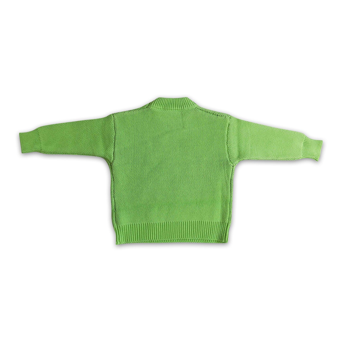 Green face kids girls Christmas sweater