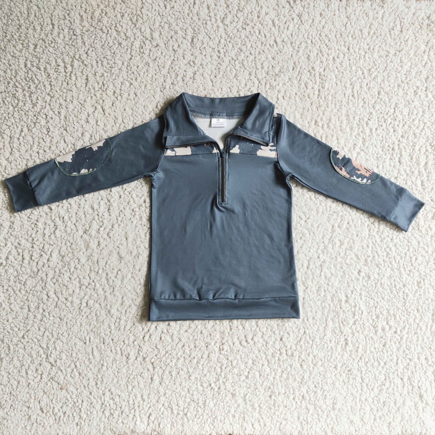 Deer Christmas tree kids boy zipper pullover