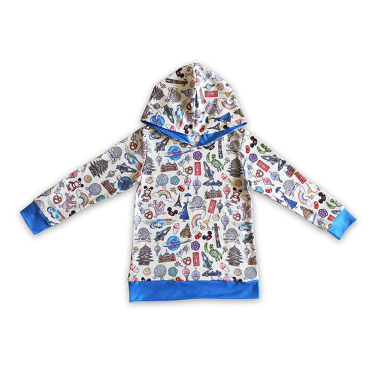 Blue mouse dinosaur kids boy cute hoodie