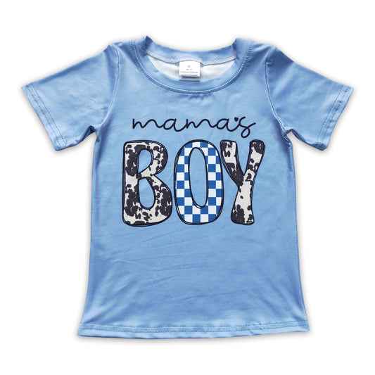 Mama's boy cow short sleeves baby kids western shirt