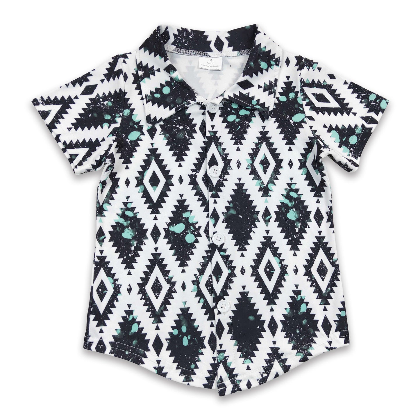 Aztec short sleeves baby kids button up shirt