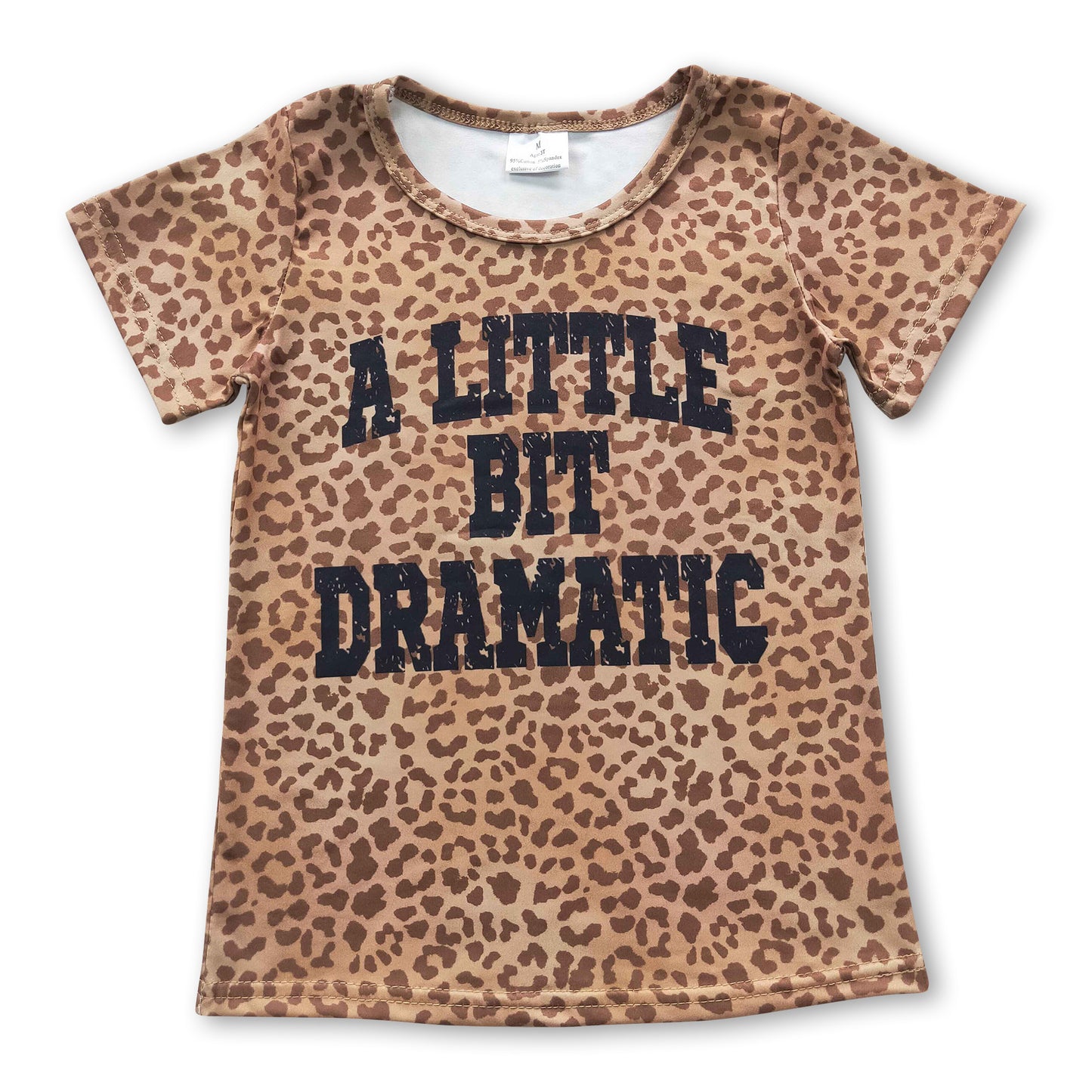 A little bit dramatic leopard baby girls shirt