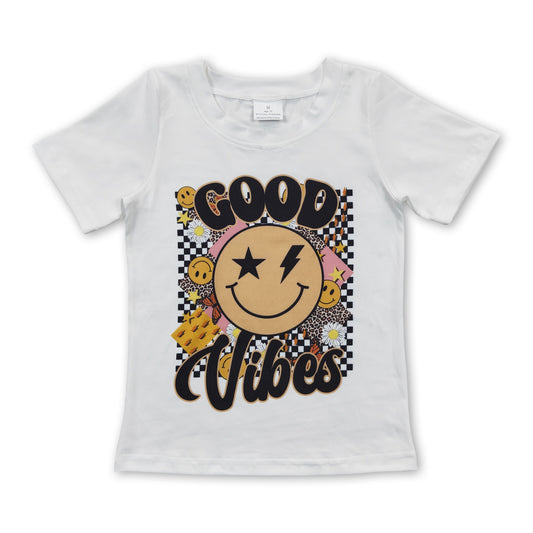 Smile good vibes short sleeves boy summer shirt