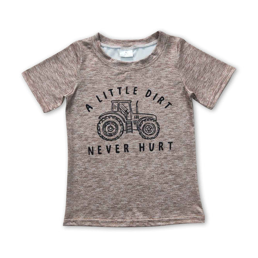 A little dirt never hurt tractor boy short sleeves shirt