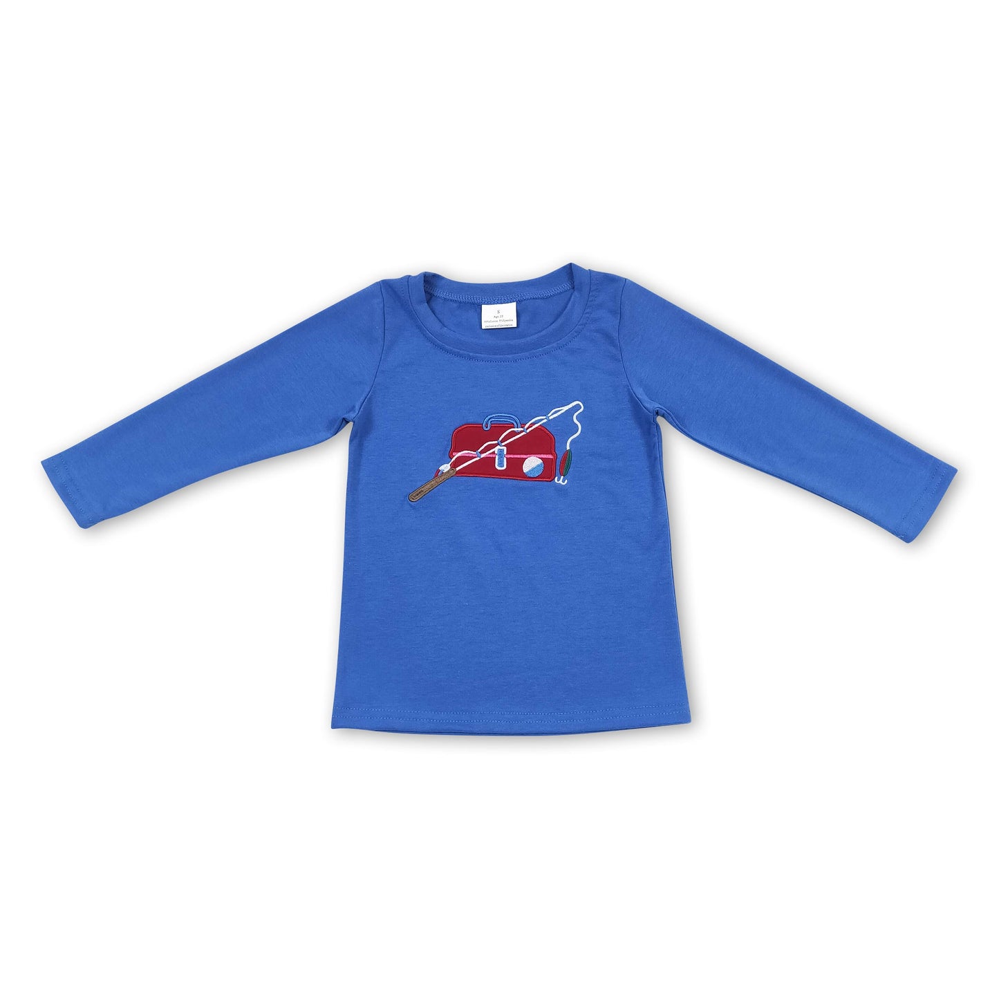 Blue long sleeves fishing kids boy shirt