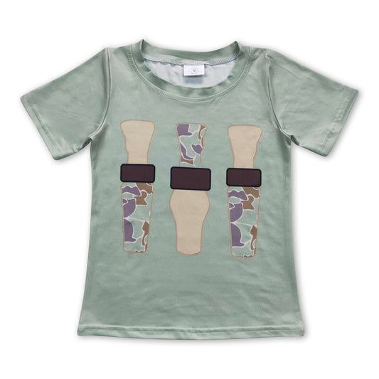 Short sleeves camo duck call kids boy shirt