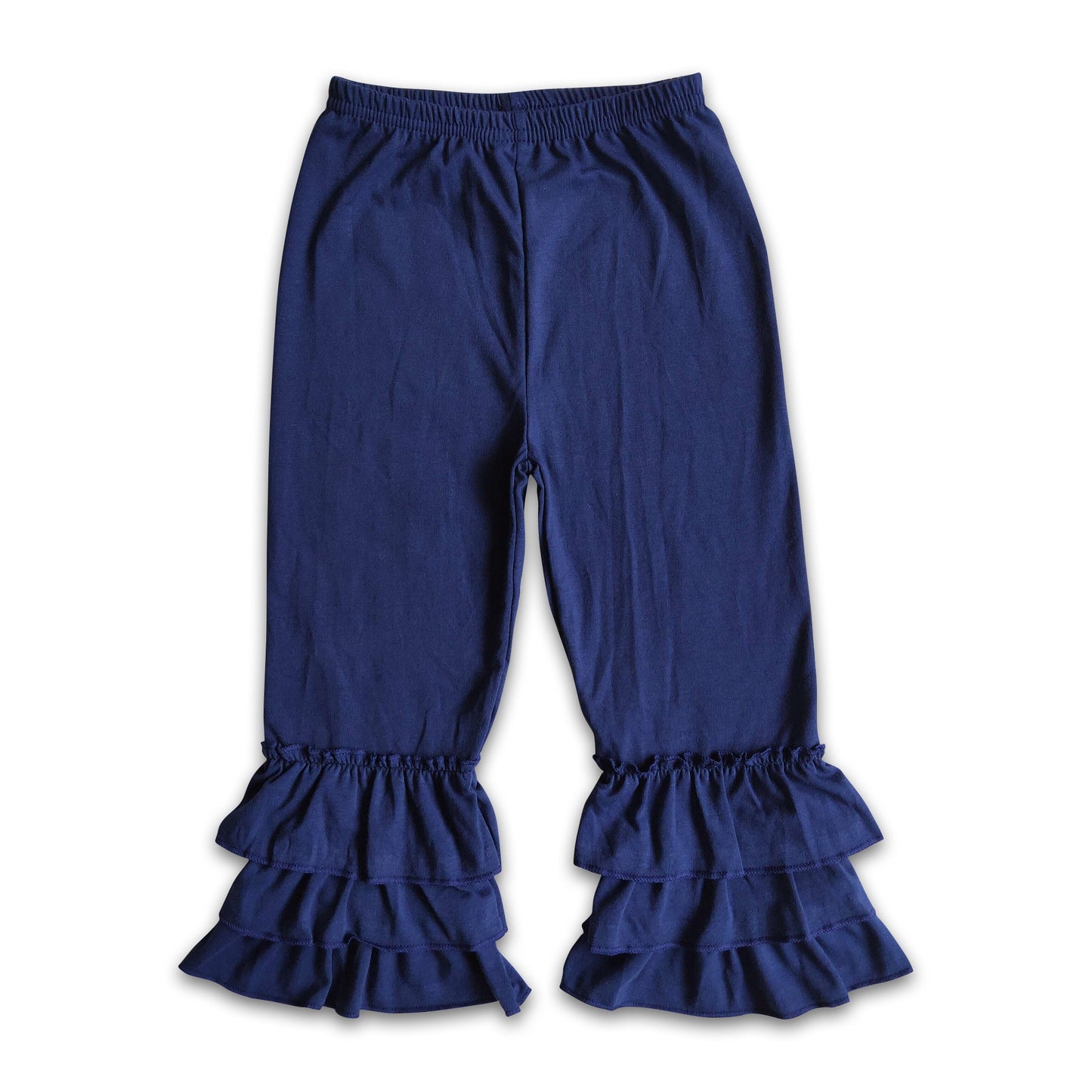 Navy triple ruffle pants