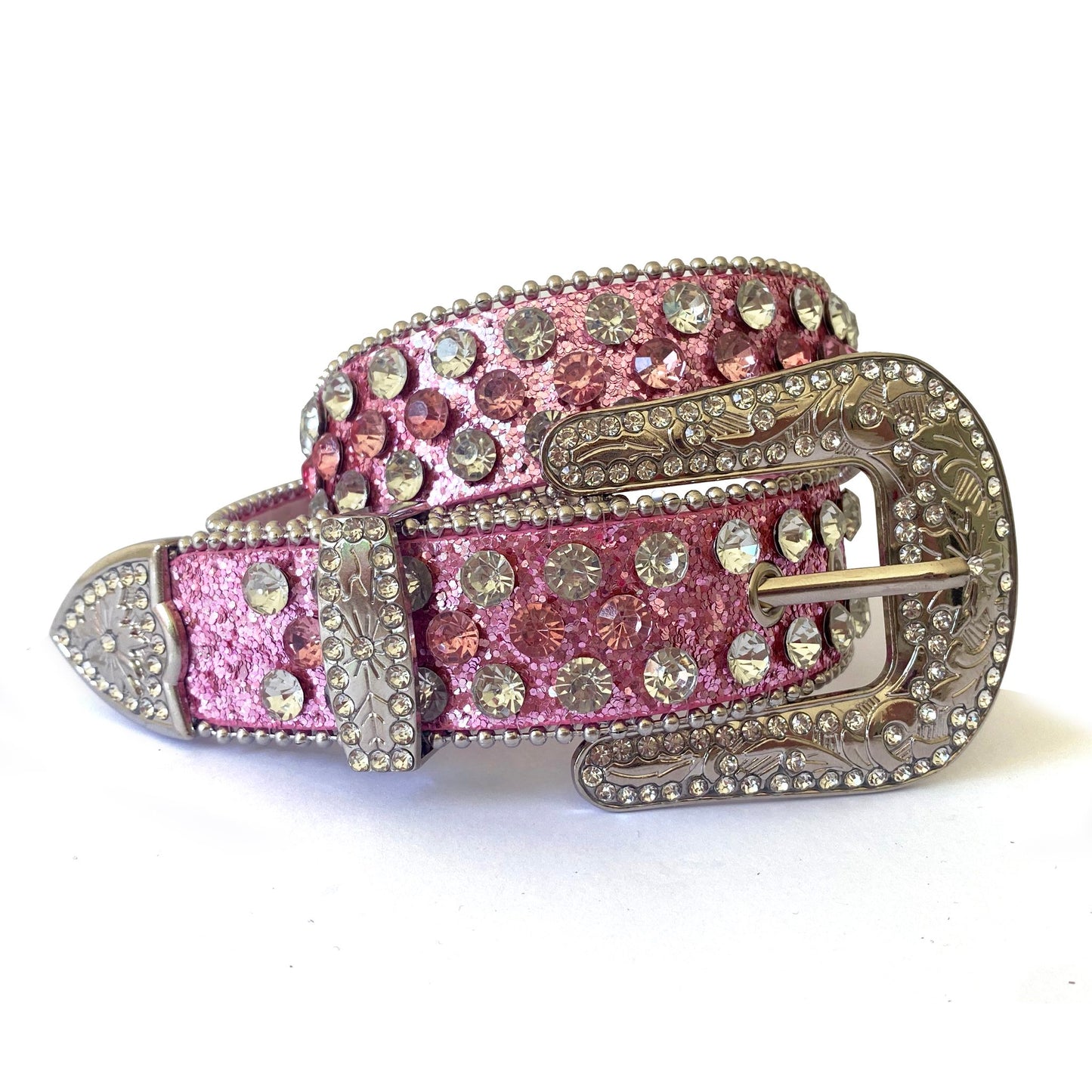 Rhinestones pink baby girls belt