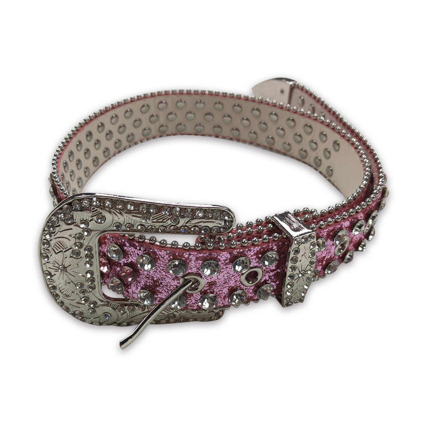 Rhinestones pink baby girls belt