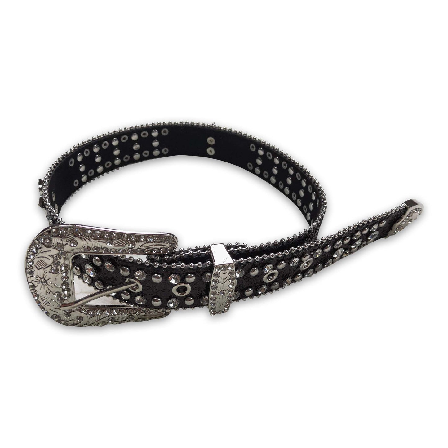 Rhinestones black cross baby girls belt