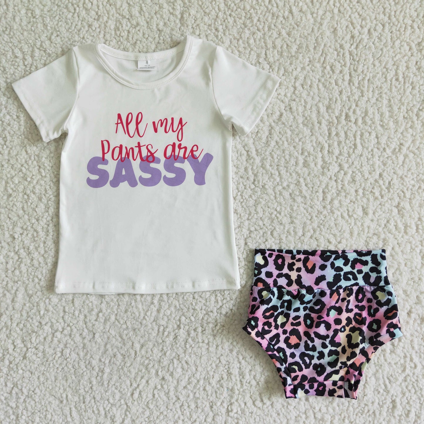 All my pants are sassy shirt leopard bummies baby outfits