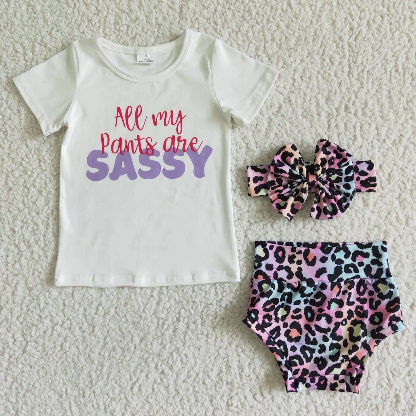 All my pants are sassy shirt leopard bummies baby outfits