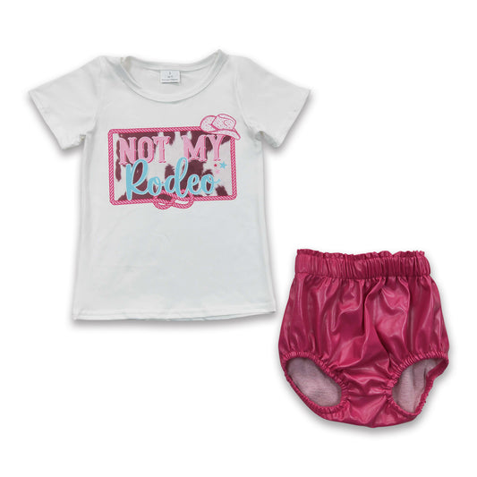 Not my rodeo shirt hot pink leather bummies girls outfits